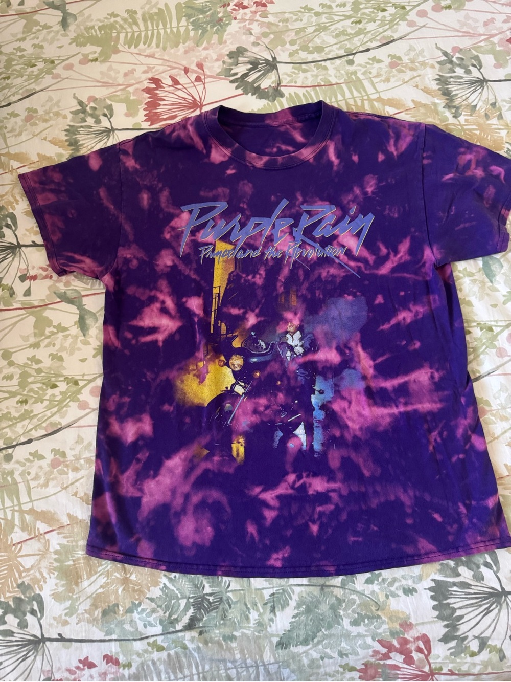 Prince Purple & Pink Tie-Dye 'Purple Rain' Graphic Tee